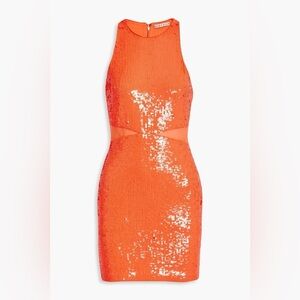 Alice & Olivia Cara sequined mesh mini dress size 2 B2460